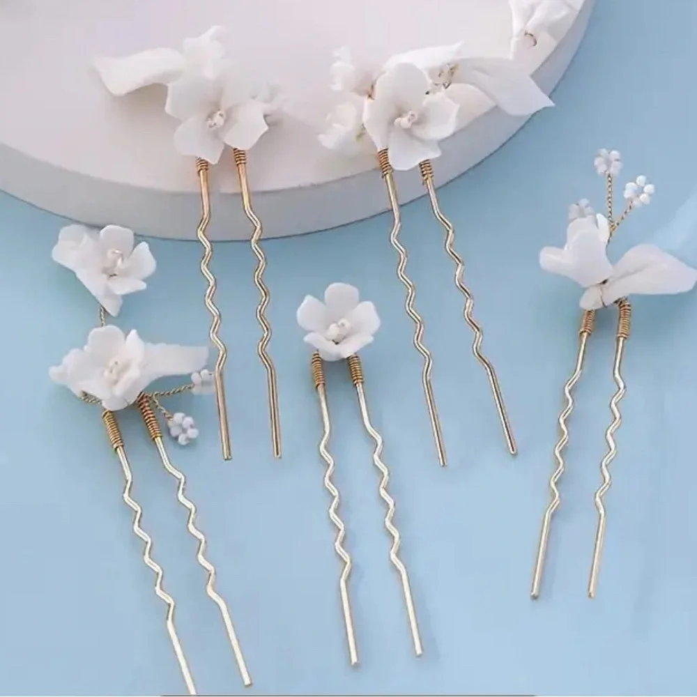 5pcs Wedding bridal hair pins flower New  ✨✨💕💕